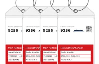 Mein Schiff Kofferanhänger [4er-Pack] – Wasserfest & Robust aus Transparentem PVC – Gepäckanhänger für Mein Schiff Kreuzfahrten 2026, 2027, 2028 – Kreuzfahrt Zubehör