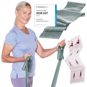Theraband Gymnastikband für Fitnessübungen/Physiotherapie, Green (Heavy), 2,5 m