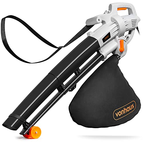 Vonhaus Laubsauger 3000 W 3in1 Elektrischer Laubbläser mit Häcksler