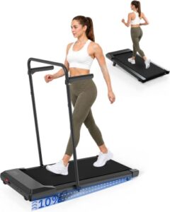 Superun Walking Pad mit Steigung, APP KI-Trainer, leises Büro Laufgerät