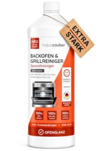 hauszauber – Backofenreiniger [EXTRA STARK] 1000 ml Grillreiniger Gelpaste – Löst starke Verkrustungen, Eingebranntes, Fettlöser – Ohne Aufheizen, Gerüche oder Schrubben