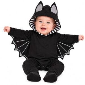 Generisch Fledermaus Kostüm Baby Jungen Mädchen Strampler Neugeborene Herbst Fleece Overall Body mit Kapuze Fledermaus Kleidung Halloween Karneval Kostüm Kleinkind 0-24Monate