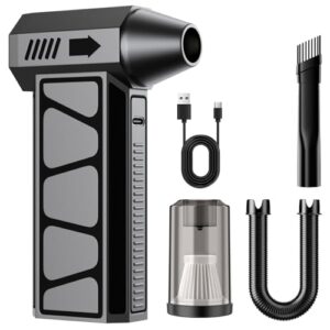 HSSNS Mini Gebläse Akku 150000RPM, 4-Gang Electric Air Duster Mini Gebläse, 2-in-1 Staubgebläse Akku Mit 10.000mAh Akku, Mini-Staubsauger für Reinigungsset,PC,Tastatur,Auto,Sofa
