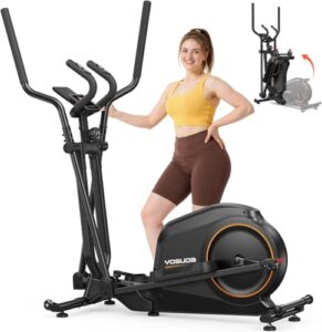 YOSUDA Klappbarer Crosstrainer für Zuhause, Magnetischer Ellipsentrainer mit 16 Widerstandsstufen, Ultraleiser für Cardio, LCD-Display & Transportrollen