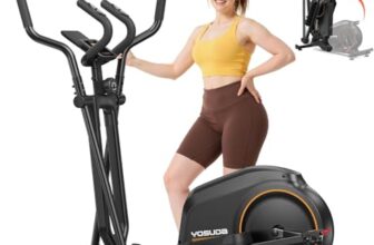 YOSUDA Klappbarer Crosstrainer für Zuhause, Magnetischer Ellipsentrainer mit 16 Widerstandsstufen, Ultraleiser für Cardio, LCD-Display & Transportrollen