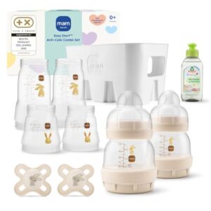 MAM Easy Start Anti-Colic-Set, 0+ Mon, Baby Geschenk, beige