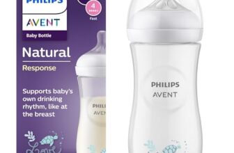 Philips AVENT, Natural Response Babyfläschchen 330 ml mit Durchflussrate 4, Sauger ab 3 Monaten (SCY906/11)