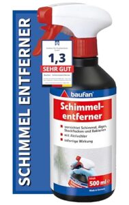 Baufan Schimmelentferner – 500ml – Schimmelspray mit Aktivchlor für Schimmel & Algen, Silikon- und Fliesenfugen – Anti Schimmel Spray Chlorreiniger