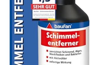 Baufan Schimmelentferner – 500ml – Schimmelspray mit Aktivchlor für Schimmel & Algen, Silikon- und Fliesenfugen – Anti Schimmel Spray Chlorreiniger