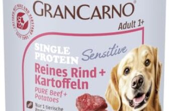 animonda GranCarno Hunde Nassfutter Sensitiv Reines Rind + Kartoffeln (6 x 400g), getreidefreies Hundenassfutter ohne Zucker, für ausgewachsene Hunde, mit frischen fleischigen Zutaten