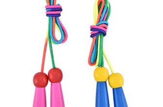 OTraki Verstellbare Springseil Kinder 2 St¨¹ck Rope Skipping Seil mit Holzgriff und Baumwollseil Jump Rope Seilspringen Kids f¨¹r Jungen und M?dchen Fitness Spiel, 250CM