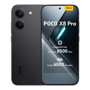 Xiaomi Poco X8 Pro 12+512GB, Unlocked, Dimensity 8500-Ultra, 6500mAh, 50MP Sony IMX882 OIS, AMOLED, Schwarz, 3J Garantie