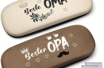 Queekay 2 Sets Oma und Opa Geschenke, Hartschale Brillenetui mit Putztuch Weihnachtsgeschenke für Oma und Opa, Geburtstag Jahrestag