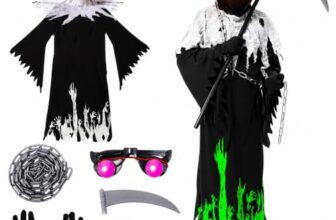 Sunwuun Halloween Kostüm Kinder,Halloween Sensenmann Kostüm Kinder Jungen