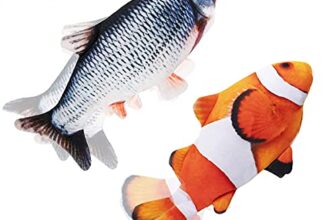 Nepfaivy 2er Interaktives Katzenspielzeug Fisch Elektrisch mit Katzenminze