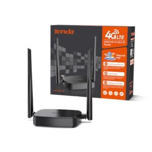 Tenda 4G03 Pro LTE Router, Mobiler WLAN Router mit SIM Karte, Cat4, 2,4 GHz WLAN bis zu 300 Mbit/s, USB-DC Powerbank, LAN/WAN, Plug&Play, bis zu 32 Geräte, Tragbarer Router für Zuhause und Unterwegs