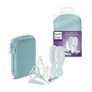 Philips Avent Baby Care Set: 9-teiliges Starter-Set für Babypflege – Nagelknipser, Schere, 3 Nagelfeilen, Kamm, Bürste, Nasensauger und Fingerhut (Modell SCH401/00)