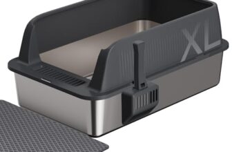 Gimars XL Katzenklo Edelstahl, Große Katzentoilette aus Metall 35L mit Streuschaufel & Matte, Edelstahl Katzenklo für mittelgroße & große Katzen