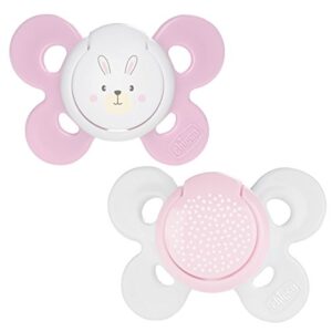 Chicco PhysioForma Comfort Schnuller 0-6 Monate, 2 Stück, Schnuller mit Silikon-Sauger, Unterstützt Physiologische Atmung und Fördert Korrekte Entwicklung des Mundes