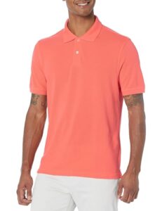 Amazon Essentials Herren Poloshirt Slim Fit Baumwolle Piqué Kurzarm, Coral, XL