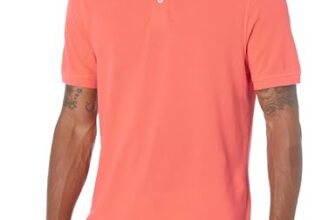 Amazon Essentials Herren Poloshirt Slim Fit Baumwolle Piqué Kurzarm, Coral, XL