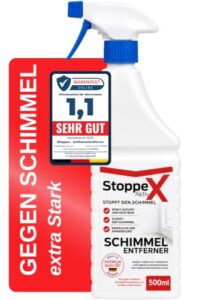 STOPPEX AKTIV Profi Schimmelentferner für Wand, Bad & Silikonfugen – Extra starkes, chlorhaltiges Anti-Schimmel Spray mit Stoppex Aktiv-Formel | Schimmelspray gegen Schimmel & Stockflecken