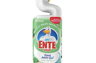WC ENTE Total Aktiv Gel, Flüssiger WC Reiniger antibakteriell, Toilettenreiniger, Mint Melody, 1er Pack (1 x 750 ml)