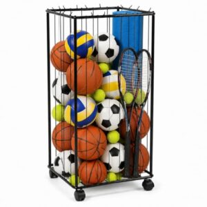 MechKit Ballständer Garage Sportgeräte Organizer mit Rollen, 56x34x116 cm