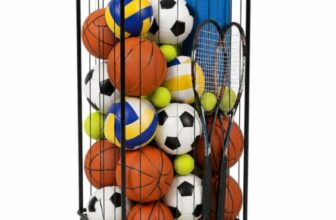 MechKit Ballständer Garage Sportgeräte Organizer mit Rollen, 56x34x116 cm