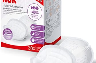 NUK High Performance Disposable Breast Pads, Nursing Pads for Breastfeeding, 30 Count