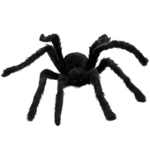 DvBCNMe Spinne, Halloween Deko, 75 cm Schwarze Vogelspinne, Gruselige Partydekoration für Innen- und Außenbereich, Plüsch-Dekoration für Halloween, Karneval oder Mottoparty