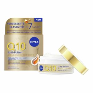NIVEA Q10 Facial Butter Tag und Nacht, reichhaltige Gesichtscreme mit purem Kollagen, Anti-Aging Gesichtspflege gegen Falten, Anti-Falten Kollagen Experte (50 ml)