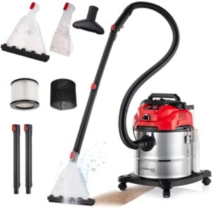 LEHMANN Waschsauger mit 20L-Behälter – 1600W – Polsterreiniger Gerät mit HEPA-Filter – 4,3L Reinigungsmitteltank – Teppichreiniger mit Sprühfunktion – Nass-/Trockensauger für Teppich und Polster