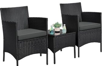 Yaheetech Balkonmöbel Set, 3TLG Gartenmöbel Terrassenmöbel aus PE-Rattan