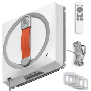 Tosima Fensterputzroboter WA9C Pro, Fensterroboter mit 4 Sprühdüsen, 6 Reinigungsmodi mit intelligenter Wegplanung, Extra Starke Haftung & Fernbedienung Haken für del Robot(weiß)