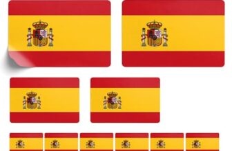 10 Stück Flaggen Aufkleber Spanien Set Sticker Espana Spain Autoaufkleber