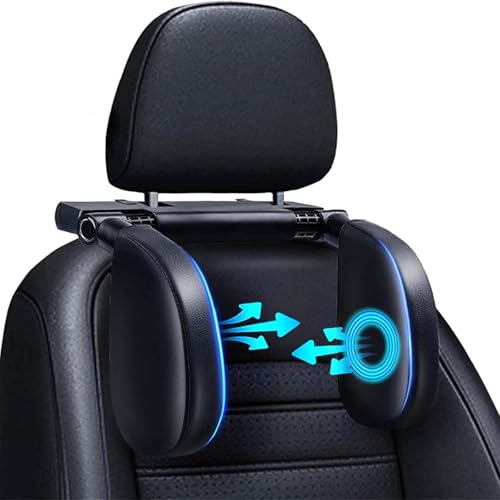 VniYors Kopfstütze Auto Kinder, Atmungsaktive Leder Nackenstütze Auto
