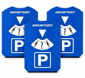 KOVA 3X Auto Parkscheibe mit Eiskratzer & Gummilippe, Robuster Kunststoff, Parkuhr