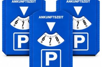 KOVA 3X Auto Parkscheibe mit Eiskratzer & Gummilippe, Robuster Kunststoff, Parkuhr