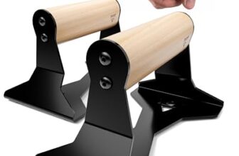PULLUP & DIP Liegestützgriffe mit ergonomischem Holz Griff und hochbelastbarem Stahl – Rutschfeste Push-Up bars Handstandbarren für Krafttraining und Calisthenics