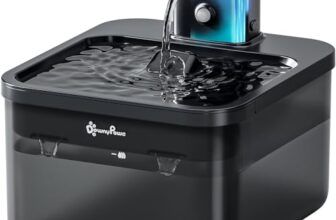 DownyPaws 2.5L Katzenbrunnen Kabellos, Trinkbrunnen für Katze, Schwarz