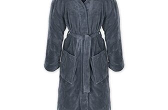 Gräfenstayn® Damen & Herren Kuschelfleece Bademantel mit Kapuze Größe S-XXXL mit Öko-Tex Standard 100 Flanell Fleece (L, Anthrazit)