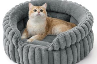 BEDSURE Katzenbetten Waschbares Cord-Fleece Welpenbett, 51x51cm