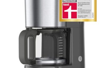 Braun Kaffeemaschine PurShine KF1500GY, Filterkaffeemaschine mit Glaskanne & OptiBrew System, Anti-Tropf-Funktion, Automatische Sicherheitsabschaltung, 10 Tassen Kapazität, 1000W, Grau