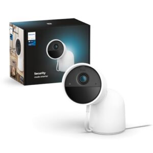 Philips Hue Secure kabelgebundene Kamera mit Standfuß, Weiß