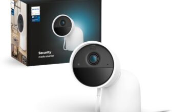 Philips Hue Secure kabelgebundene Kamera mit Standfuß, Weiß
