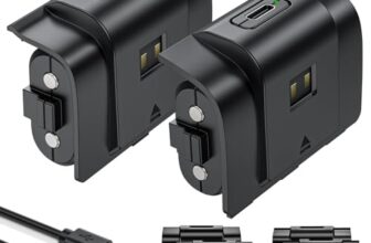 ZRZLMVP Xbox-Controller-Akku-für-Xbox-One/One S/One X/One Elite/Xbox Series X|S Controller, 2 x 4800mWh Xbox Akku Pack Zubehör- Wiederaufladbar, 2.5 Std Schnelllade, 4 Abdeckungen, 2er-Pack