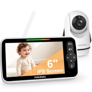 HelloBaby 6 Zoll Babyphone mit Kamera, Babyfon ohne WLAN mit 4000-mAh-Akku