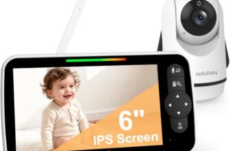 HelloBaby 6 Zoll Babyphone mit Kamera, Babyfon ohne WLAN mit 4000-mAh-Akku