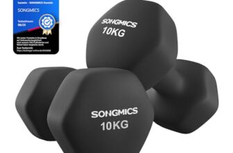 SONGMICS Hanteln, 2 x 10 kg, Hexagon Kurzhanteln, PVC-Beschichtung
